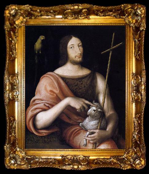 framed  Jean Clouet Portrait of Francois I as St John the Baptist, ta009-2